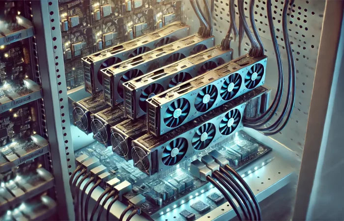 An image illustrating interconnected blockchain nodes, representing their role in maintaining the network's integrity and communication.