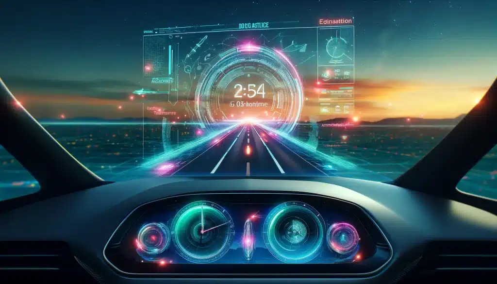creative visualization of the concept of Estimated Time of Arrival (ETA) inspired by navigation apps.