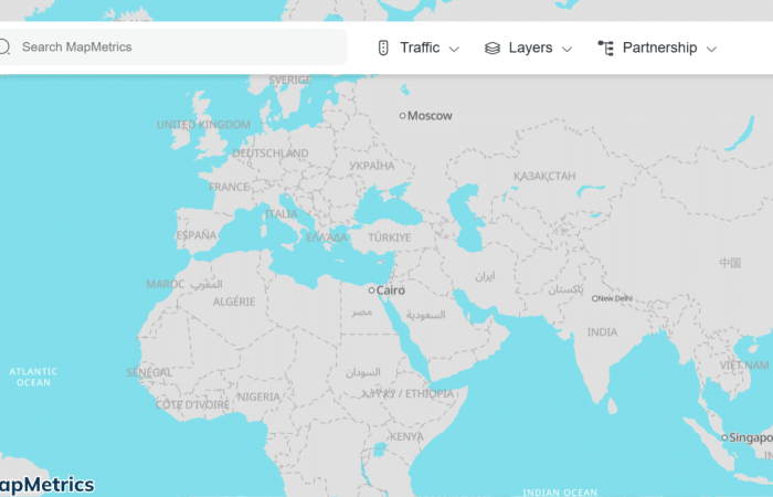 Screenshot of the MapMetrics Live Map interface.