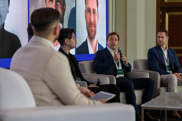 Brent van der Heiden from MapMetrics speaking at the Token2049 Dubai panel discussion.